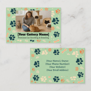 Customisable Cattery Business Card with Photo