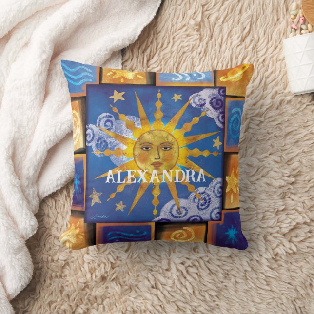 Customisable Celestial Sun Celestial Cushion (Blanket)