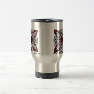 Customisable Celtic Knot Doodle Maroon Red Travel Mug