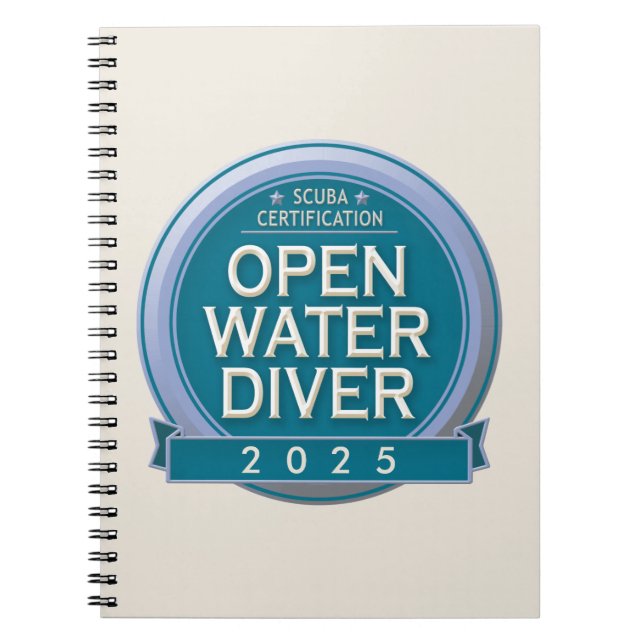 Customisable Certified Open Water Diver Spiral Notebook (Front)