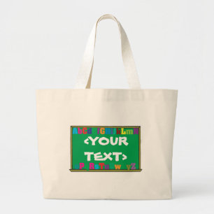 Customisable Chalkboard, <YOURTEXT> Large Tote Bag
