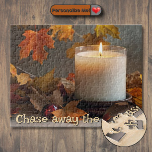 Customisable Chase Away the Gloom Autumn-Themed Jigsaw Puzzle