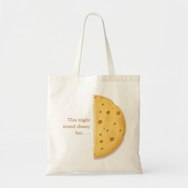 Customisable Cheesy Message Romantic Humour Tote Bag (Front)
