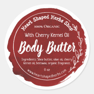 Customisable Cherry Body Butter Label Handmade