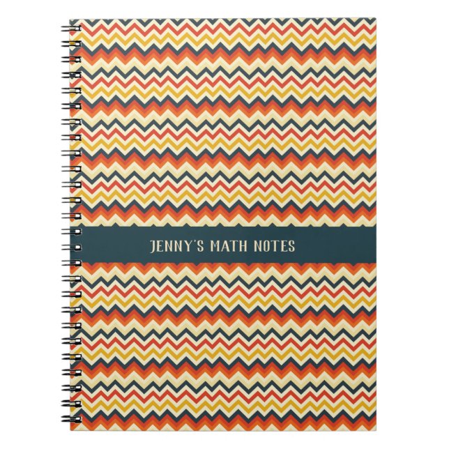Customisable Chevron Pattern with Retro Colour Pal Notebook (Front)