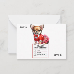 Customisable Chihuahua Puppy Valentine Card