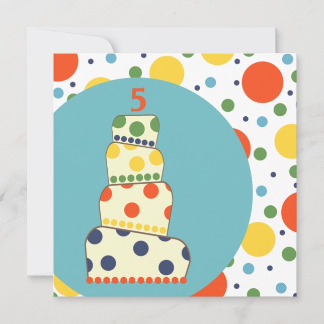 Customisable Child's Birthday Invitation - Dots (Front)