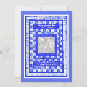 Customisable Christening Invitation Photo Card