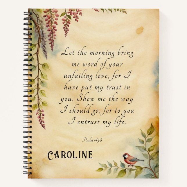 Customisable Christian Bible Verse Art Notebook (Front)