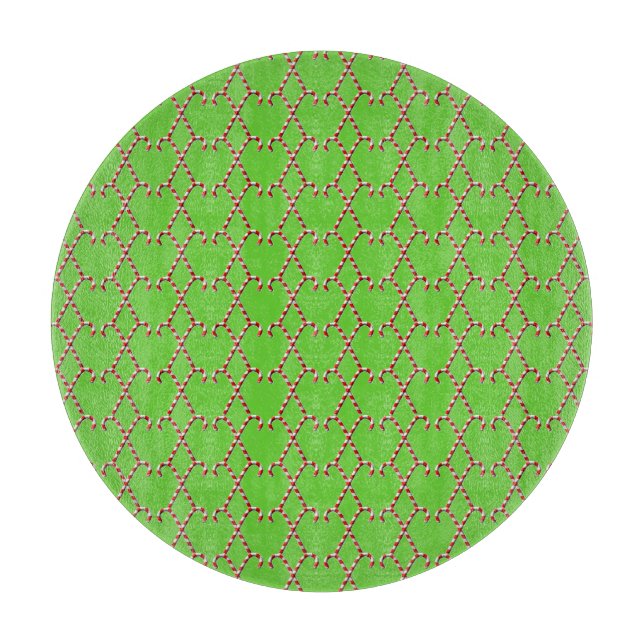 Customisable Christmas Candy Canes Cutting Board (Front)