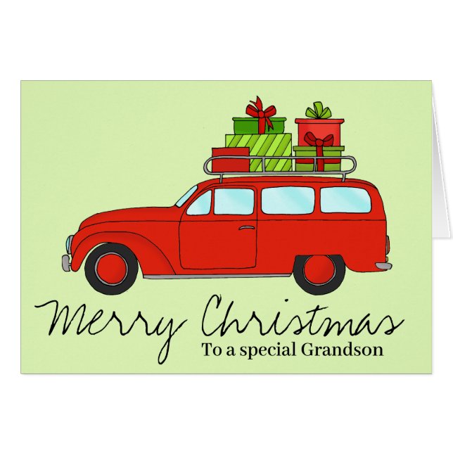 Customisable Christmas Car with gifts (Front Horizontal)