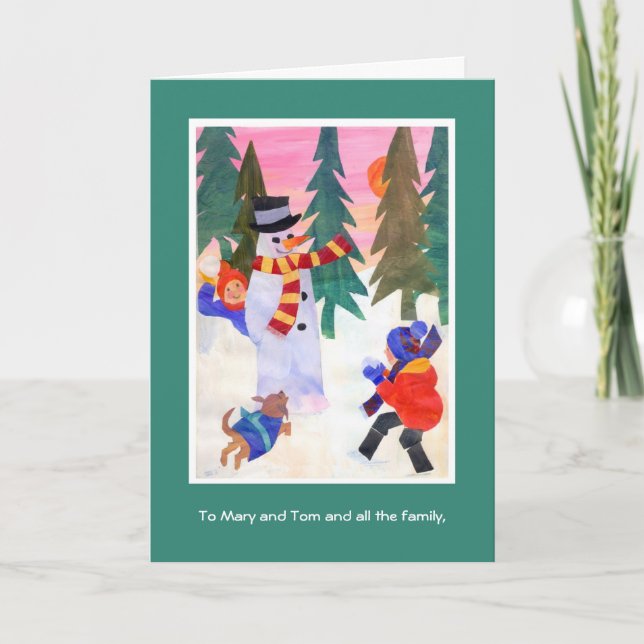 Customisable Christmas Card - Snowman (Front)