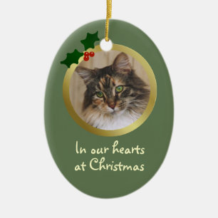 Customisable Christmas Cat Memorial Ornament