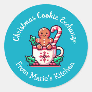 Customisable Christmas Cookie Exchange Classic Round Sticker