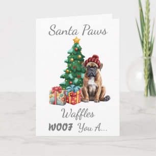 Customisable Christmas Dog Boxer Dog Card