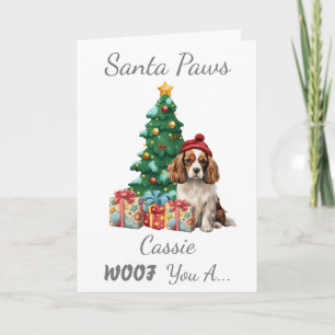 Customisable Christmas Dog Cavalier Spaniel Card