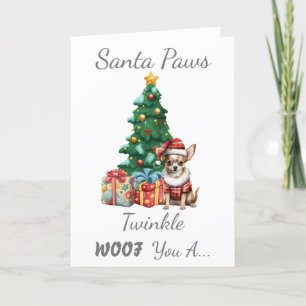 Customisable Christmas Dog Chihuahua Holiday Card