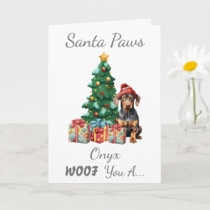 Customisable Christmas Dog Mini Pinscher Card