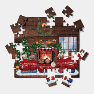Customisable Christmas Family Portrait Gift Jigsaw Puzzle