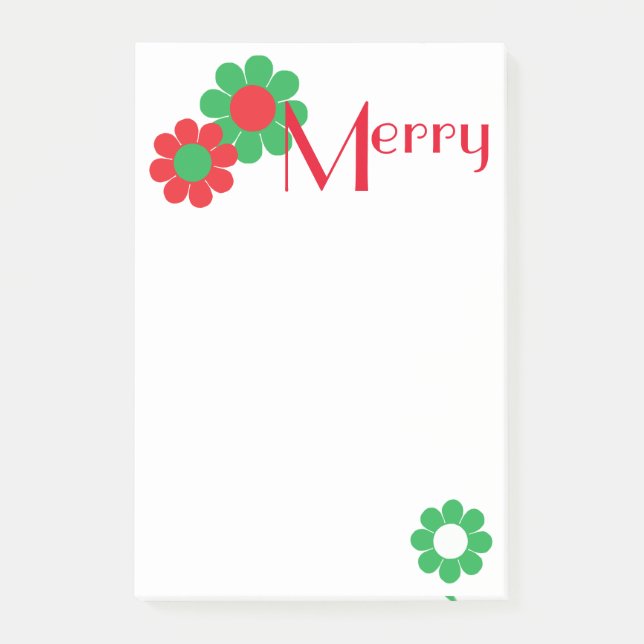 Customisable Christmas Flower Power Post-it Notes (Front)