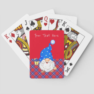 Customisable Christmas Gnome Design Playing Cards