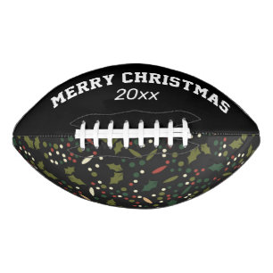 Customisable Christmas Holly Pattern Football
