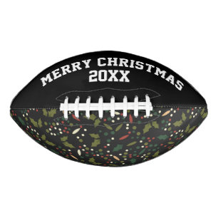 Customisable Christmas Holly Pattern Football