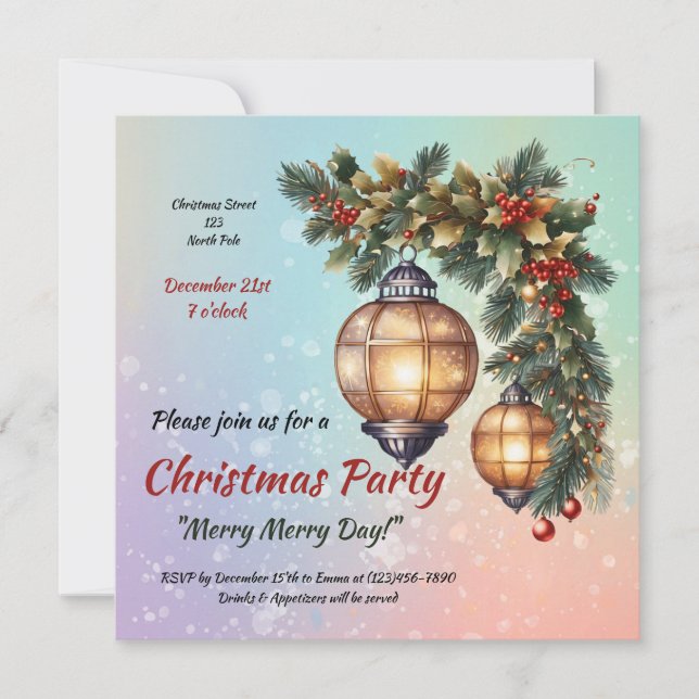 Customisable Christmas invite (Front)