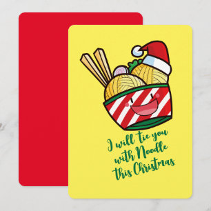 Customisable christmas noodle cartoon invitation