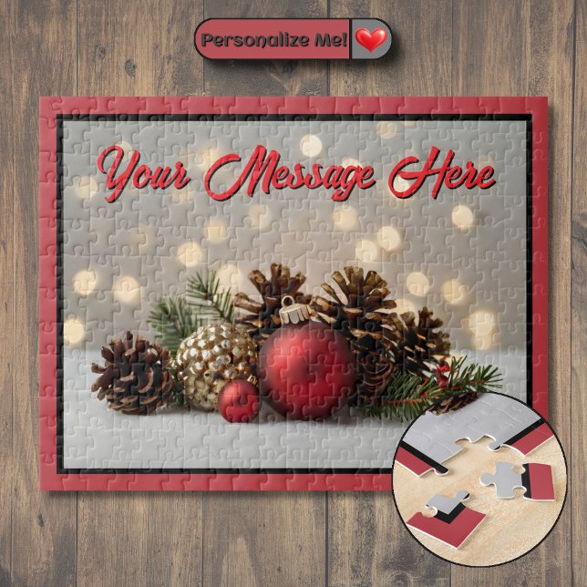 Customisable Christmas Ornament Jigsaw Puzzle (Customizable Christmas Ornament Jigsaw Puzzle)