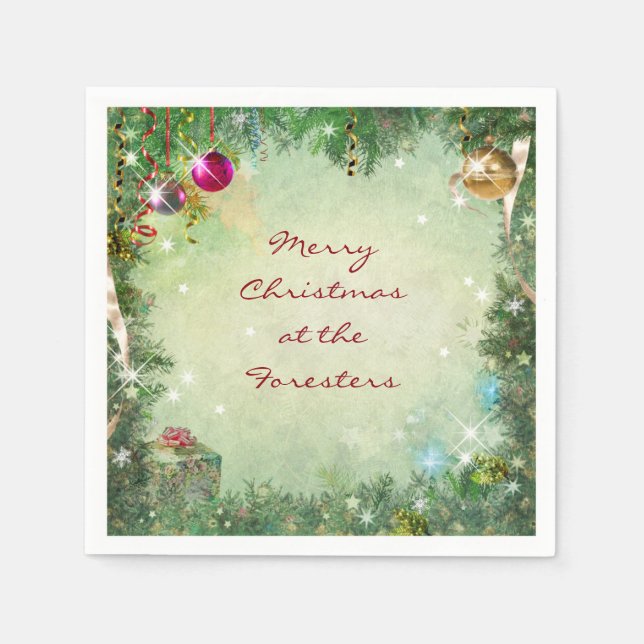 Customisable Christmas Paper Napkins (Front)