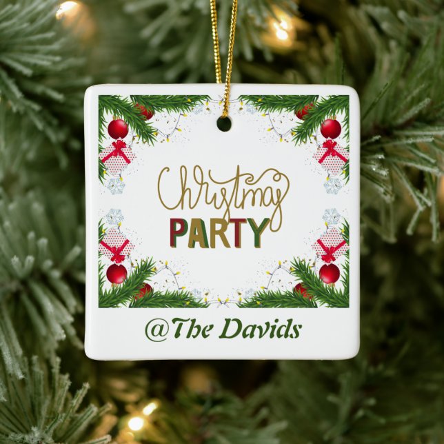 Customisable Christmas Party Ornament (Tree)