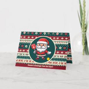 Customisable 🎅Christmas pickleball   Holiday Card