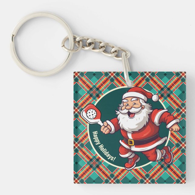 Customisable 🎅Christmas pickleball   Key Ring (Front)