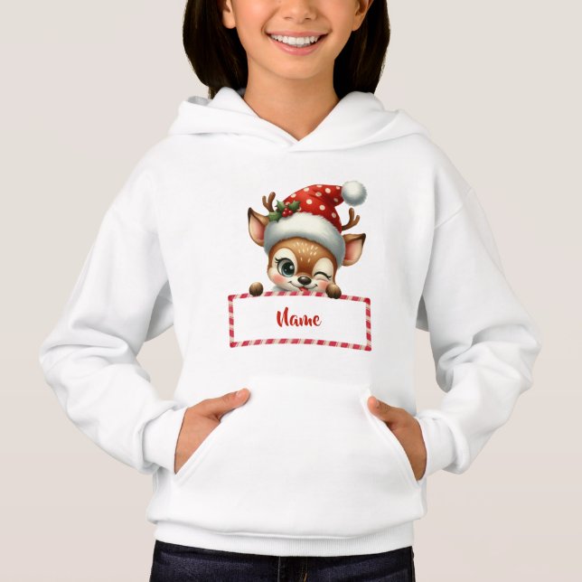 Customisable Christmas Reindeer & Candy Cane (Front)