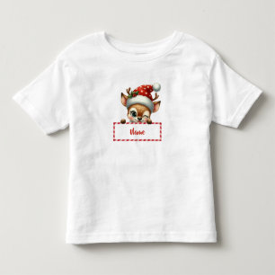 Customisable Christmas Reindeer & Candy Cane Toddler T-Shirt