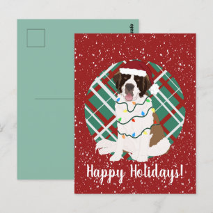 Customisable Christmas Saint Bernard   Postcard