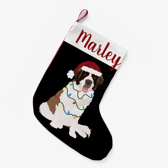 Customisable Christmas Saint Bernard Small Christmas Stocking (Front (Hanging))