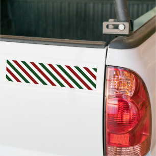 Customisable Christmas Stripes Bumper Sticker