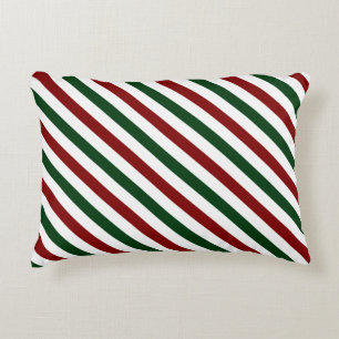 Customisable Christmas Stripes Decorative Cushion