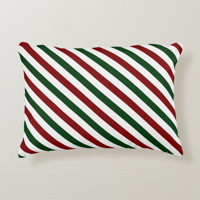 Customisable Christmas Stripes Decorative Cushion (Front)