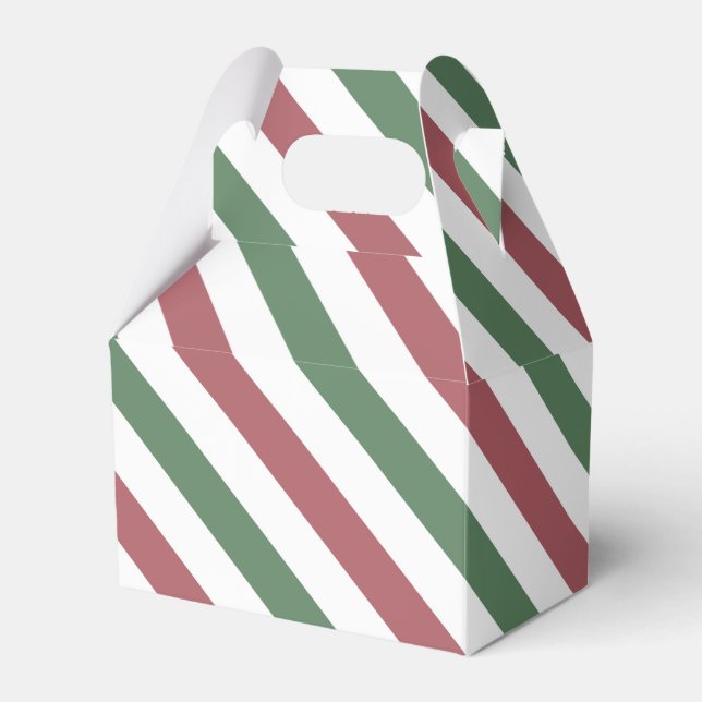 Customisable Christmas Stripes Favour Box (Front Side)