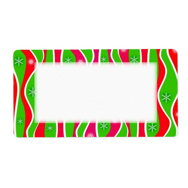 Customisable CHRISTMAS STRIPES HOLIDAY LABELS (Front)