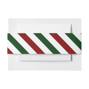 Customisable Christmas Stripes Invitation Belly Band