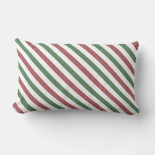 Customisable Christmas Stripes Lumbar Cushion