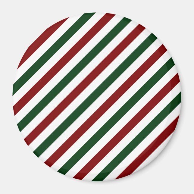 Customisable Christmas Stripes Magnet (Front)