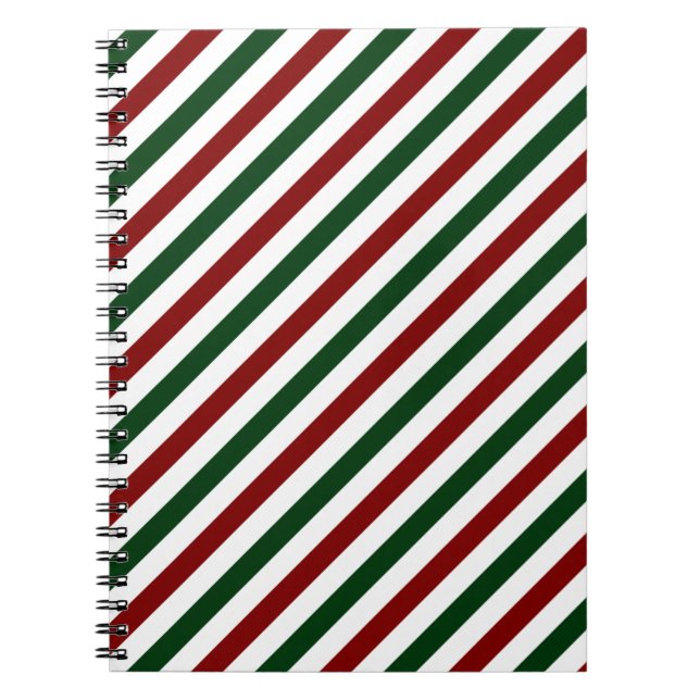 Customisable Christmas Stripes Notebook (Front)