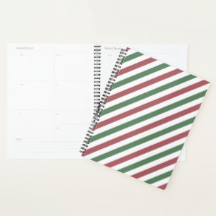 Customisable Christmas Stripes Planner