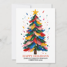 Customisable Christmas Tree Happy Holidays