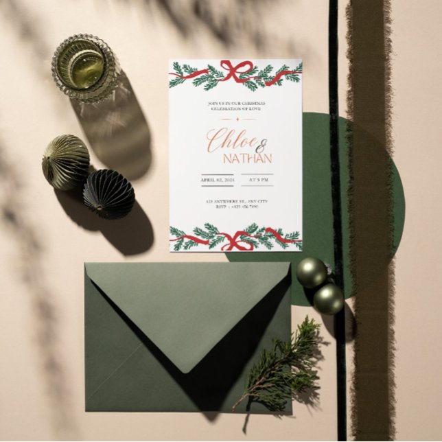 Customisable Christmas Wedding Invitation (Creator Uploaded)